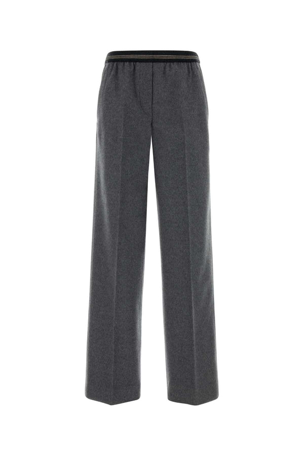 Miu Miu 90% Virgin wool trousers in gray