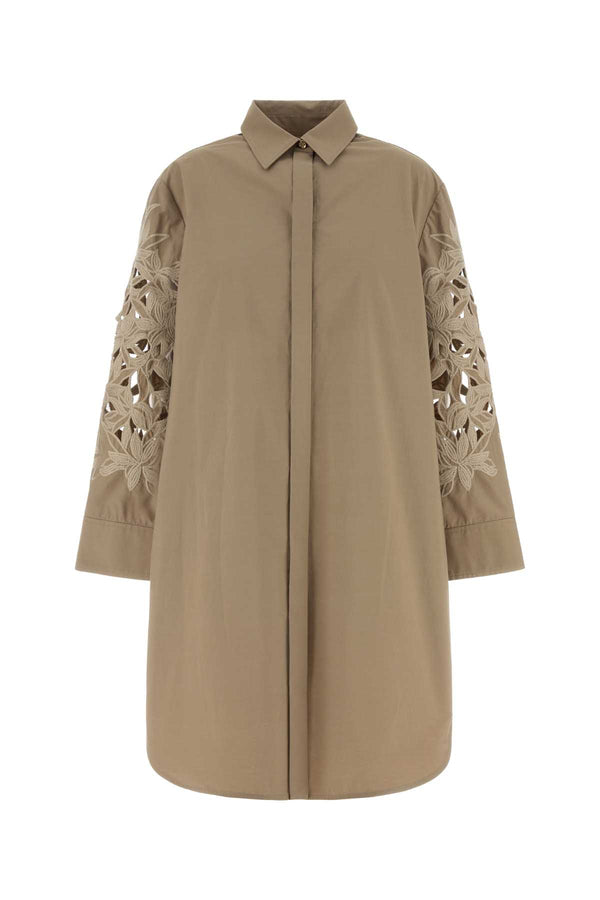 Agnona Dress 100% Cotton shirt dress in beige