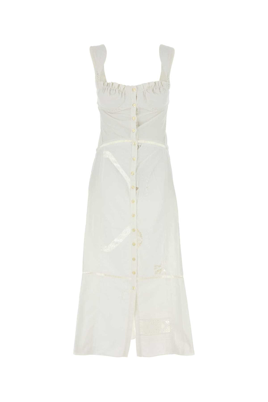Marine Serre Household 100% Cotton dress in white