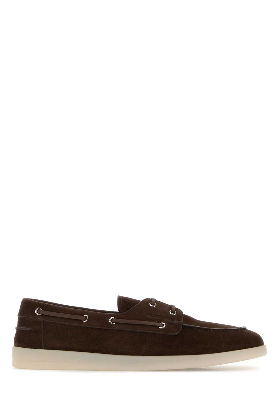 Prada Exterior: 100% Suede; Interior: 100% Leather; Sole: Rubber loafer in brown
