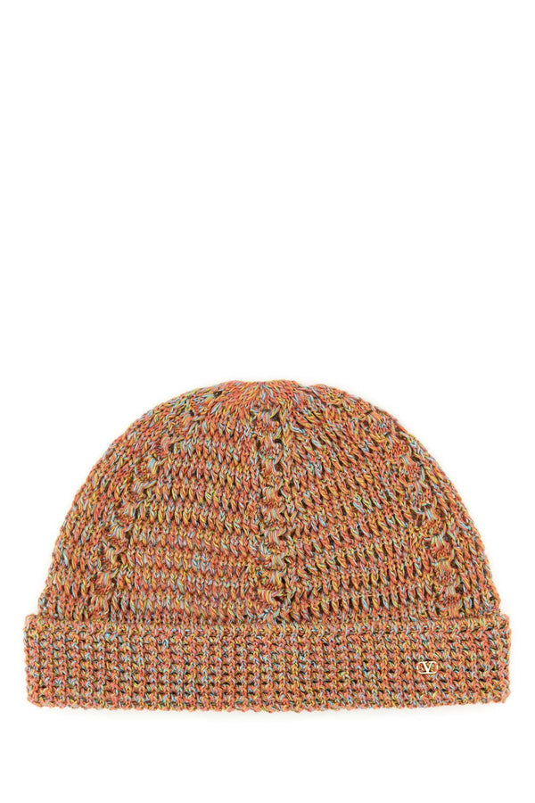 Valentino Garavani 6Y0HB02QJCL 66% Linen beanie in orange