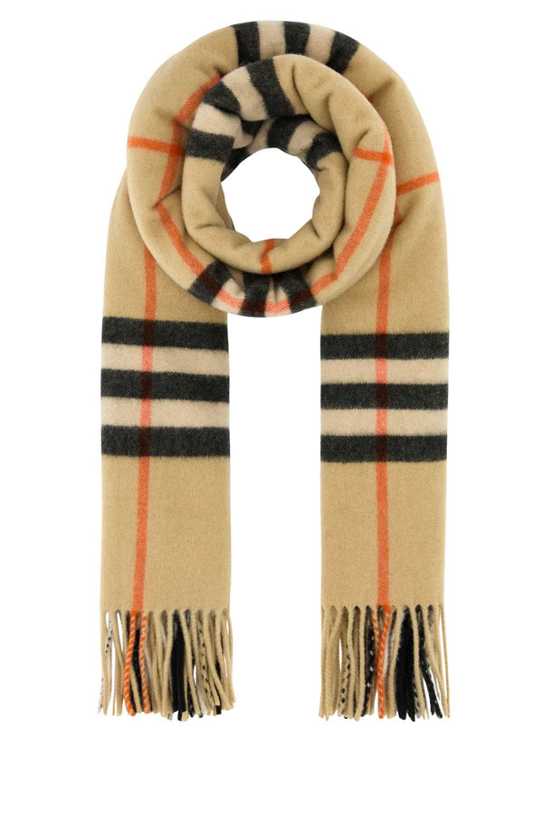 Embroidered Cashmere Scarf Sand Exterior: Sciarpe E Foulard