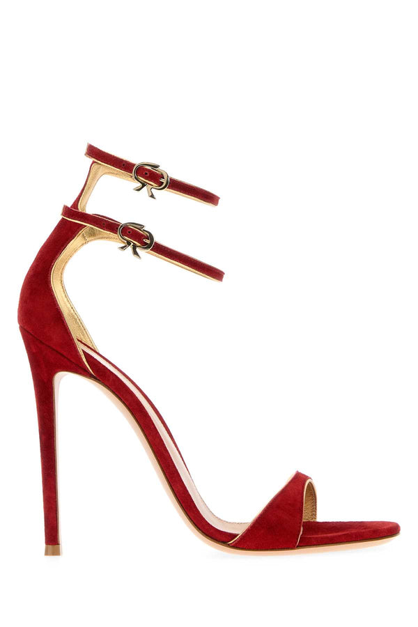 Gianvito Rossi Rgmk Exterior: 100% Suede heel in red