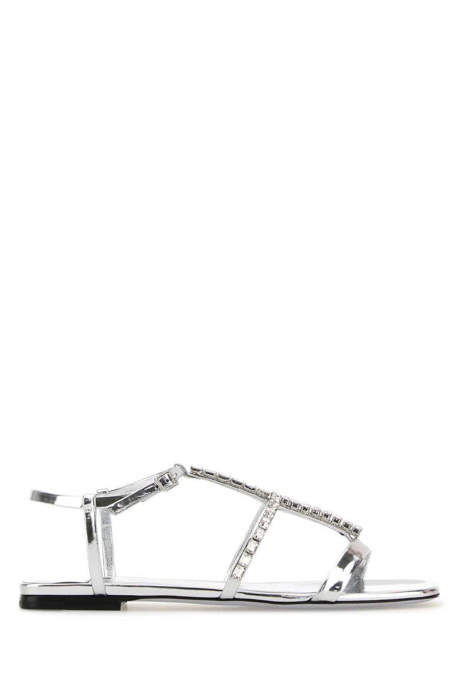 Jimmy Choo Flat Leather (100% exterior sandal in silver