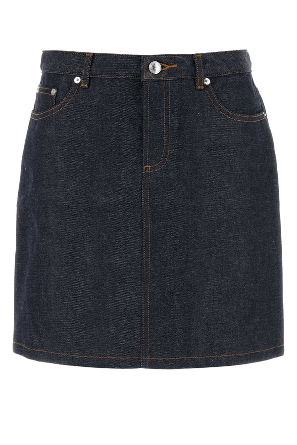 A.P.C. Standard 100% Cotton mini skirt in navy