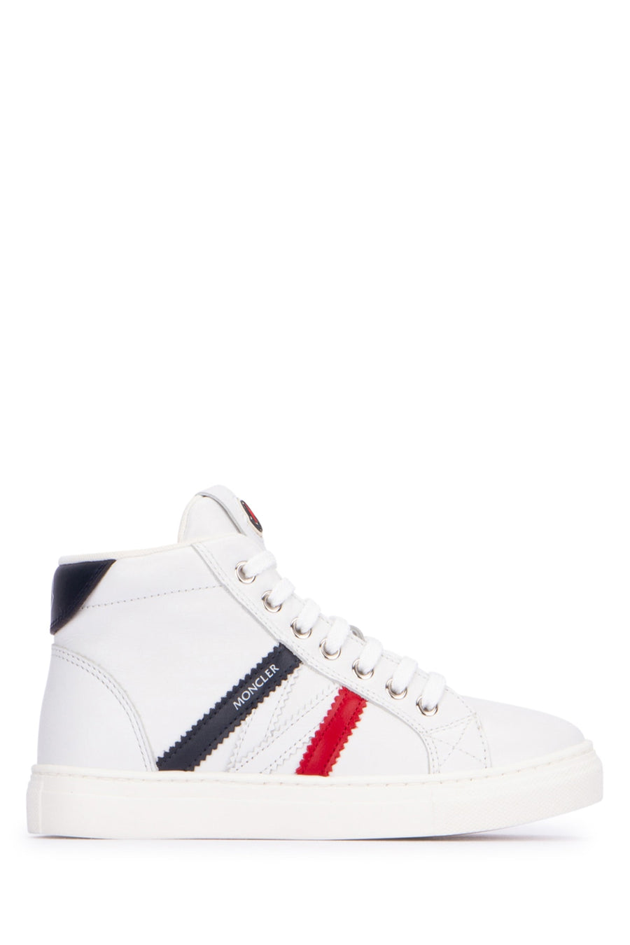 Moncler Jr Monaco 100% Leather / Sole: Rubber high-top sneaker in white