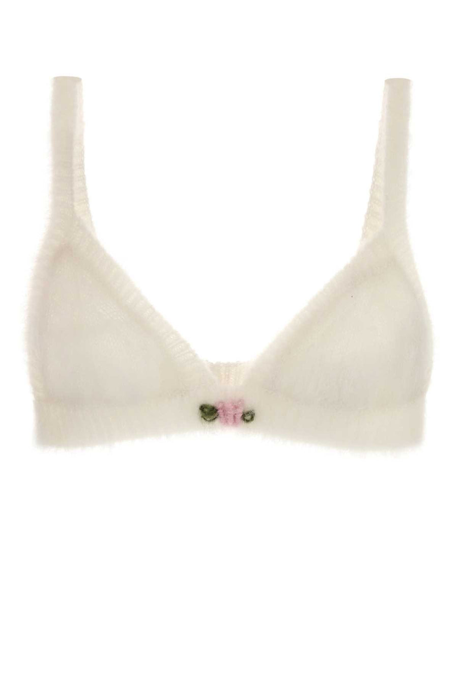 Alessandra Rich Mohair Exterior: 50% Mohair 32% Nylon 18% Wool bodysuit in white