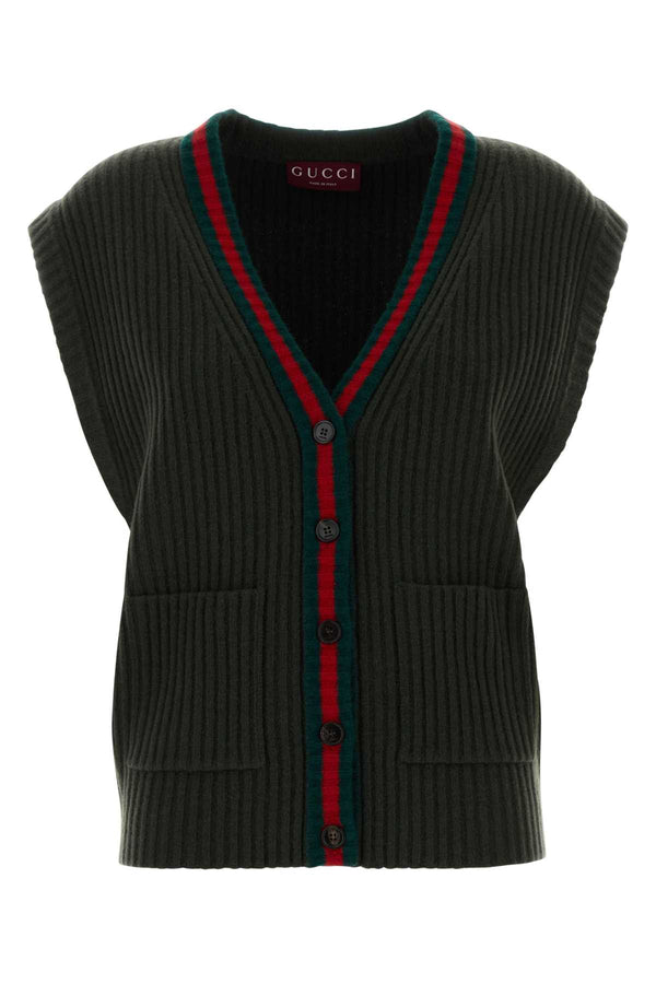 Gucci 100% Wool vest in green