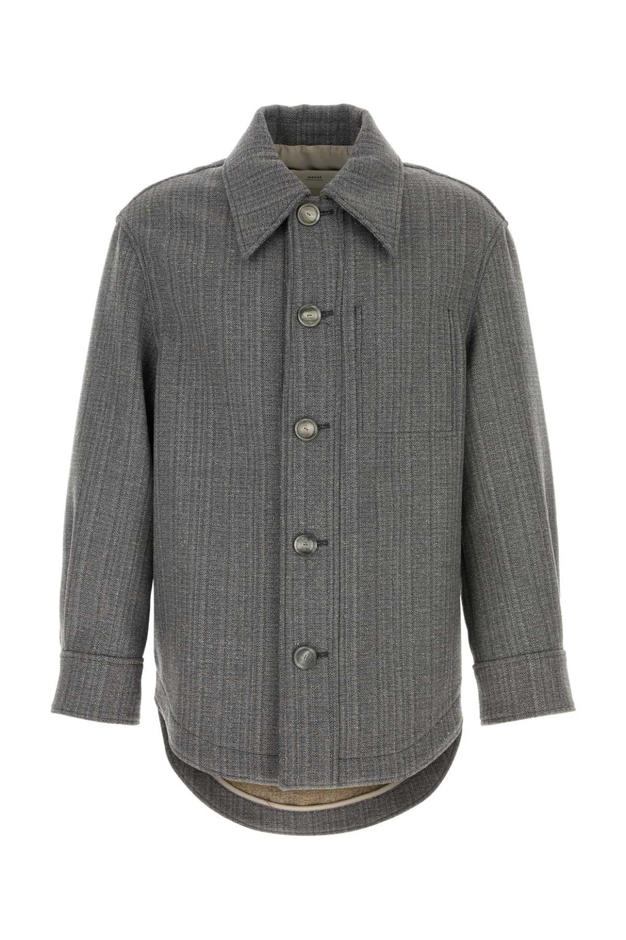 AMI Paris Exterior: 74% Virgin wool 15% Nylon 7% Wool 3% Silk 1% Polyester jacket in gray