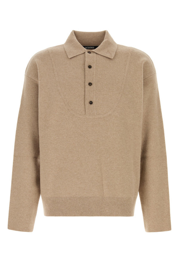 Jacquemus 90% Merino Wool 10% Cashmere sweater in beige