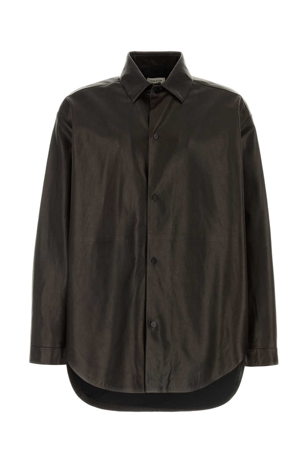 Fear Of God Shirt Exterior: 100% Leather; Lining: 100% Polyester shirt in brown