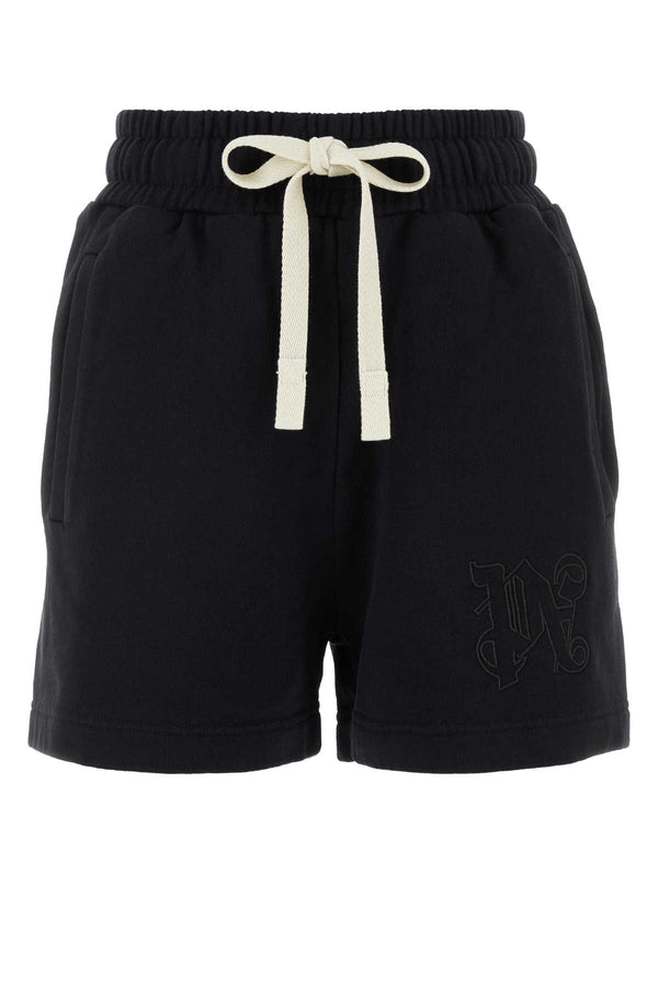 Palm Angels 100% Cotton bermudas in black