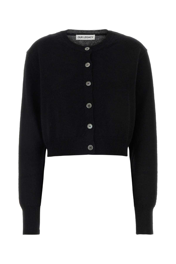 Our Legacy Cardi 45% Linen cardigan in black