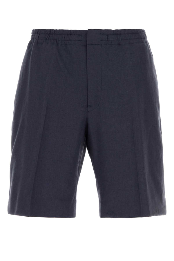 Zegna Lino 100% Linen bermuda shorts in navy