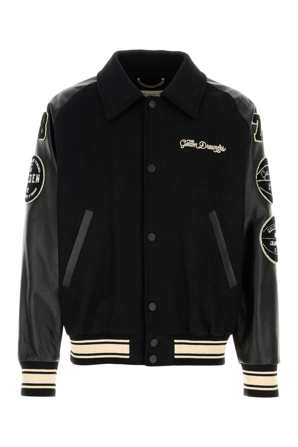 Golden Goose Deluxe Brand Bomber Virgin Wool 100% bomber jacket in black