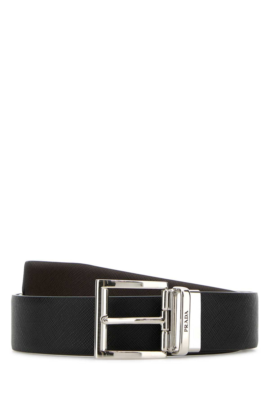 Prada 100% calf leather belt in black