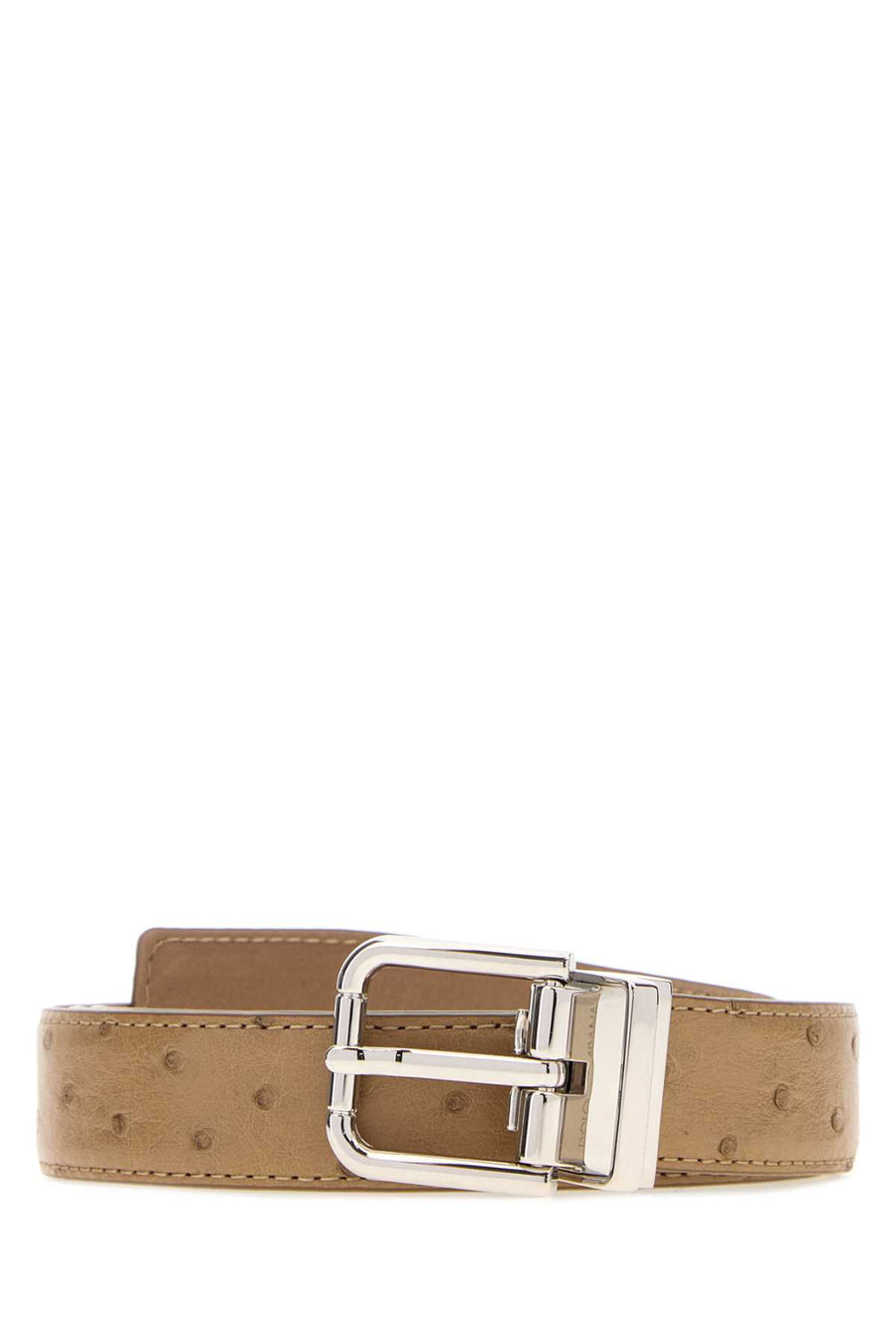 Dolce & Gabbana Exterior: 100% Leather; Finishing: Silver metal belt in beige