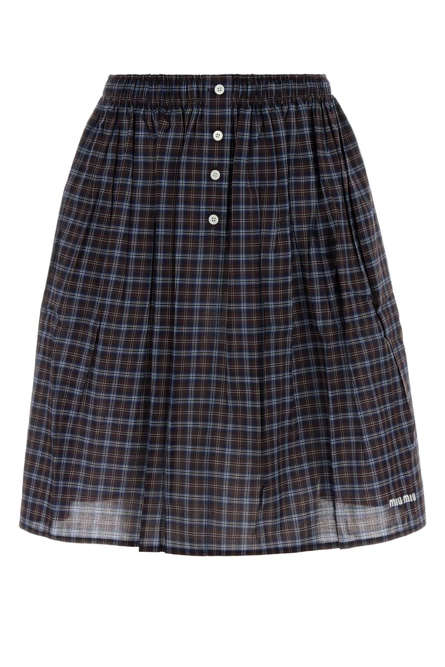 Embroidered Cotton Skirt Blucacao Exterior: Gonne