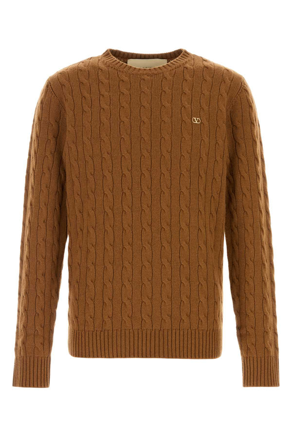 Valentino Garavani Vlogo 100% Cashmere sweater in camel
