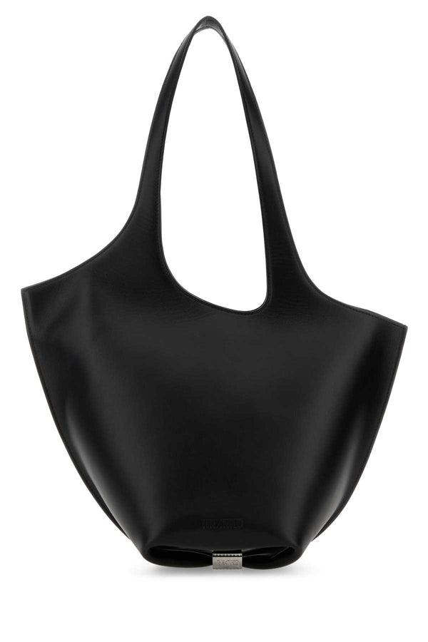 The Attico 100% calf leather shoulder bag in black