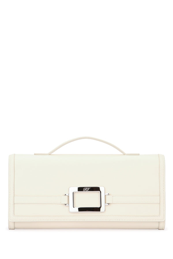 Roger Vivier Leather clutch in beige