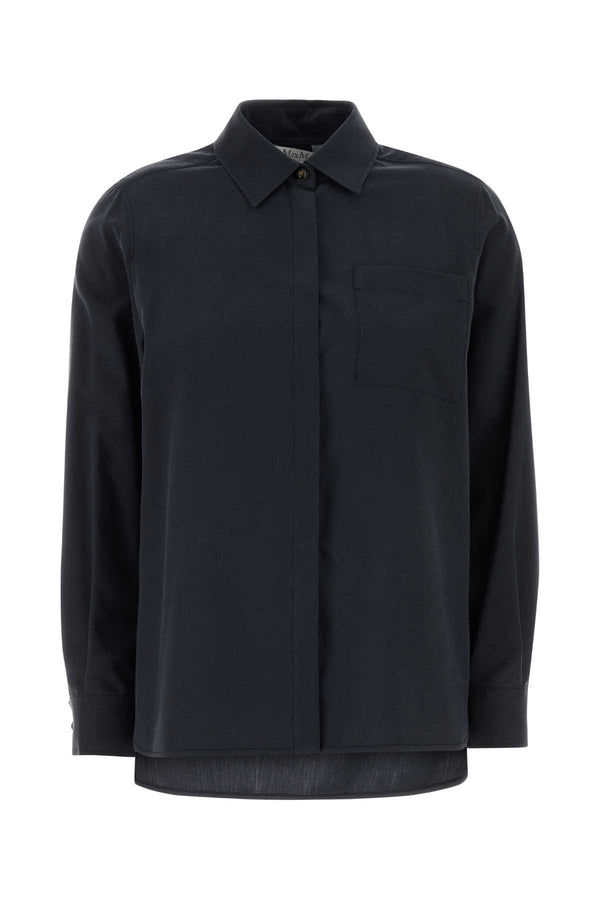 Max Mara 100% Silk shirt in navy