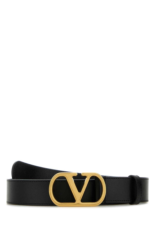 Valentino Garavani Vlogo Calf leather - Bos taurus belt in black