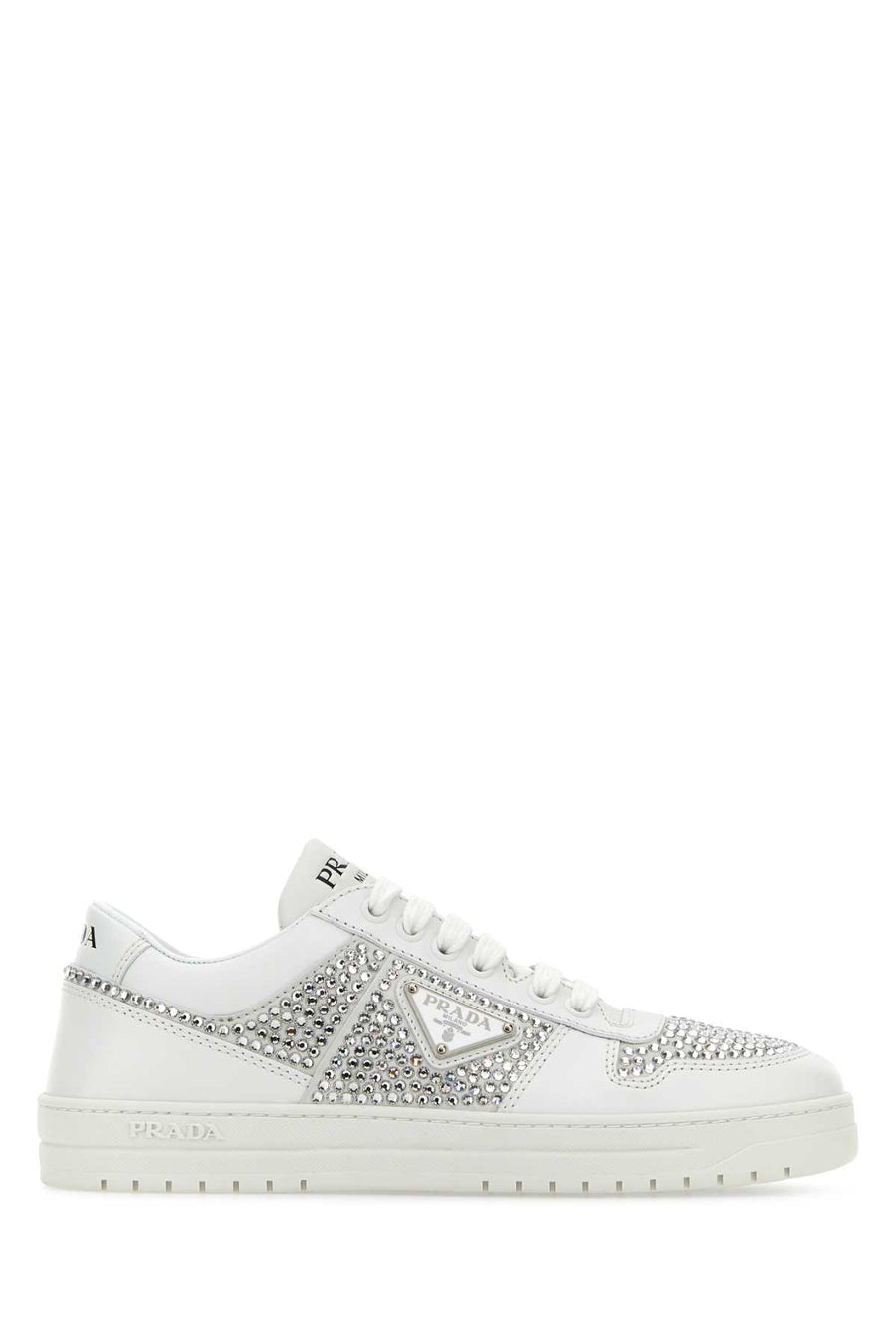 Prada Exterior: 100% Leather sneaker in white