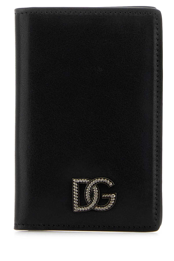 Dolce & Gabbana 100% Vitello Leather card holder wallet in black