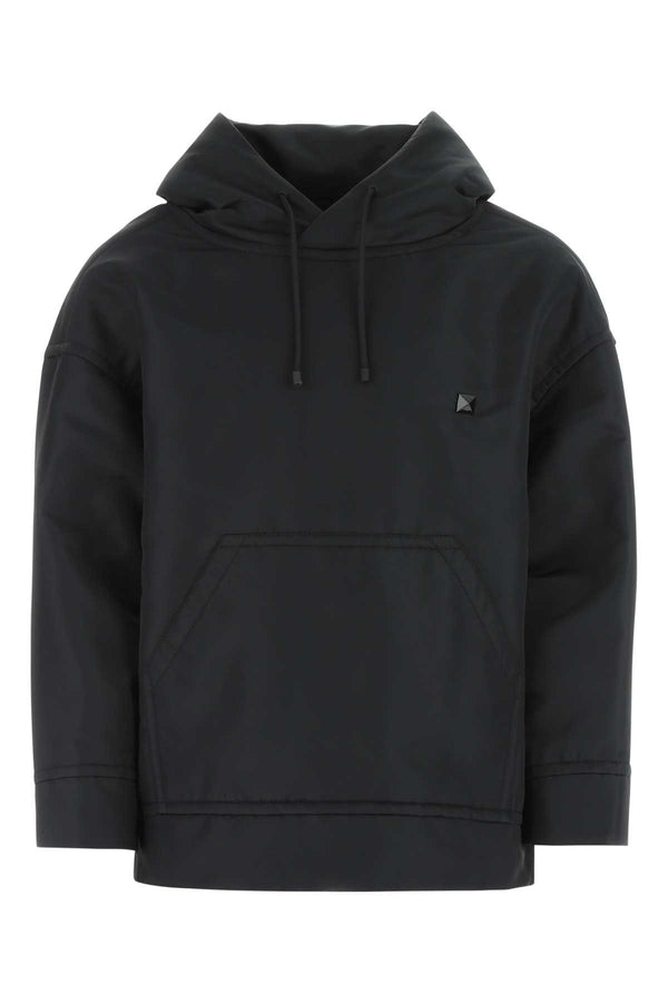 Valentino Garavani Exterior: 100% Nylon hoodie in black