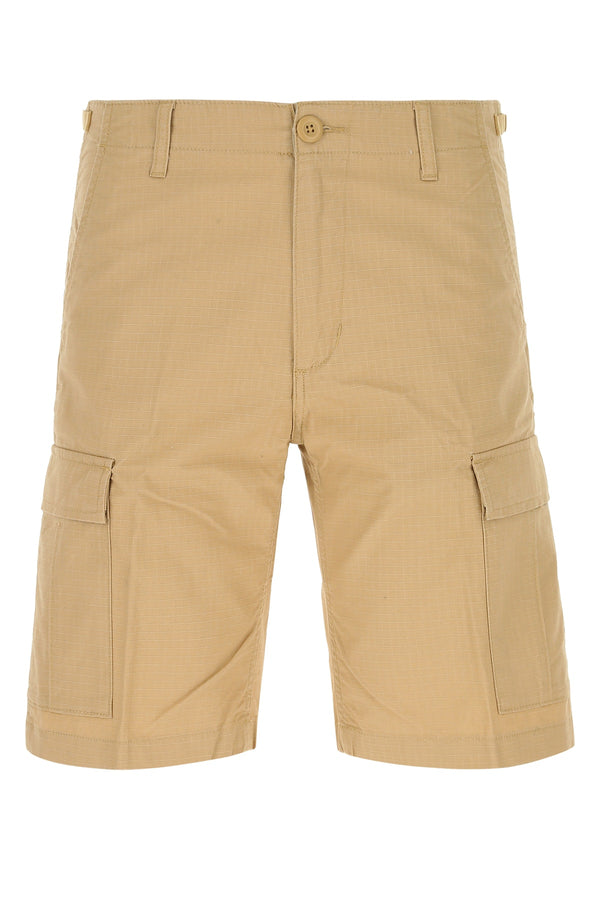 Carhartt Wip Cotton ripstop cargo shorts in beige