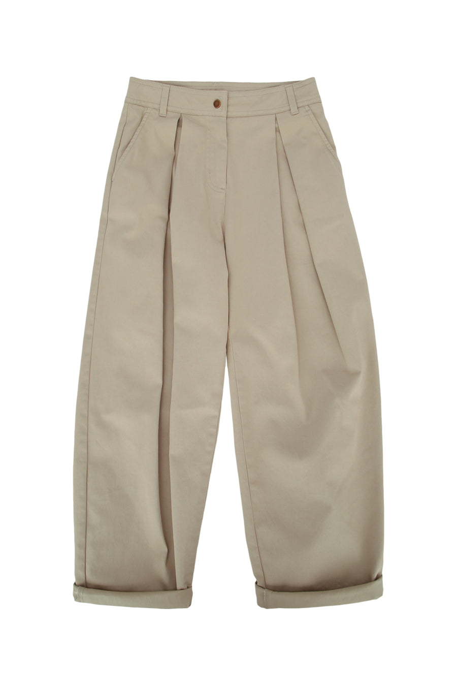 Moncler Jr 97% cotton trousers in beige