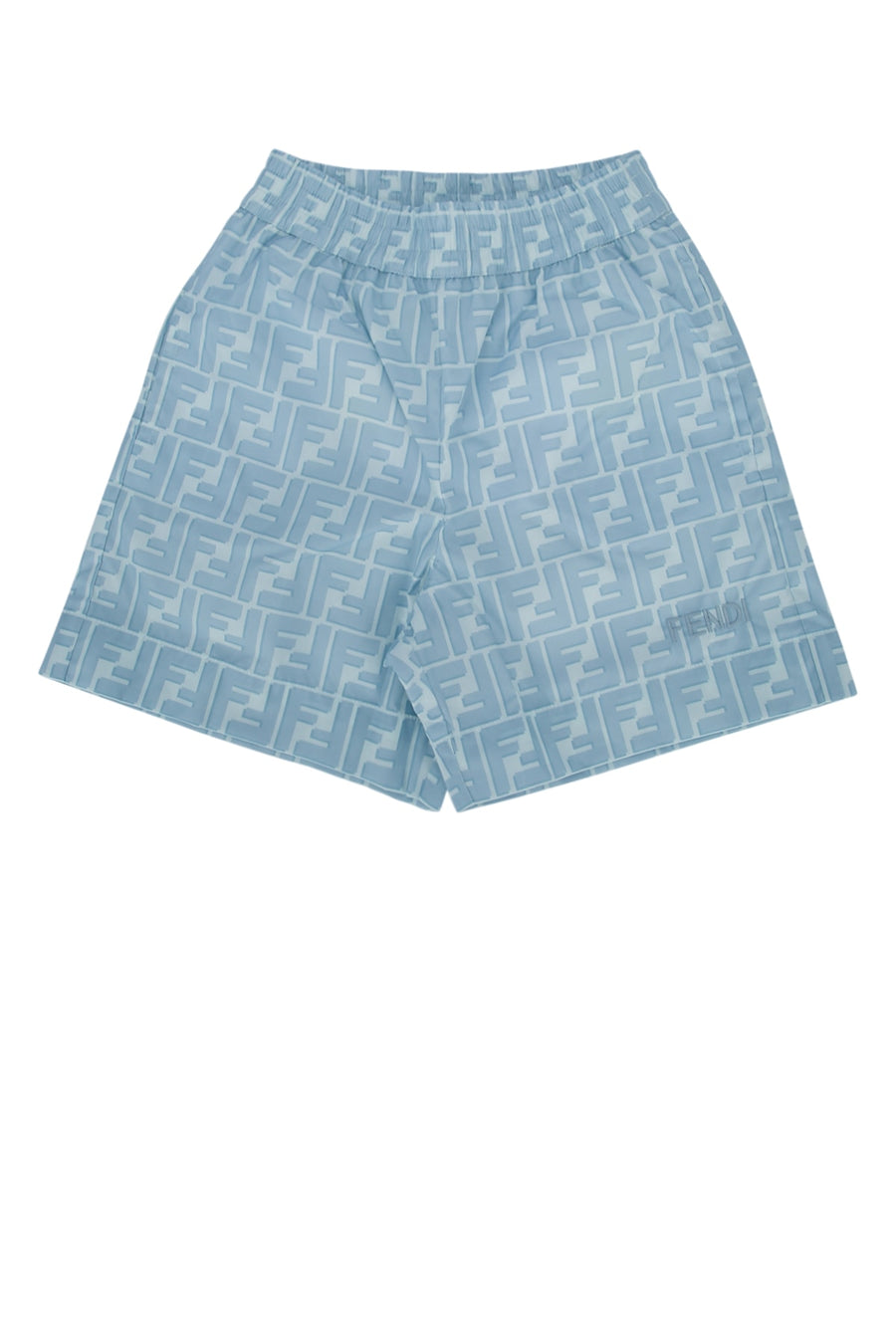 Fendi Kids Nylon Nylon with FF jacquard lining swim shorts in blue