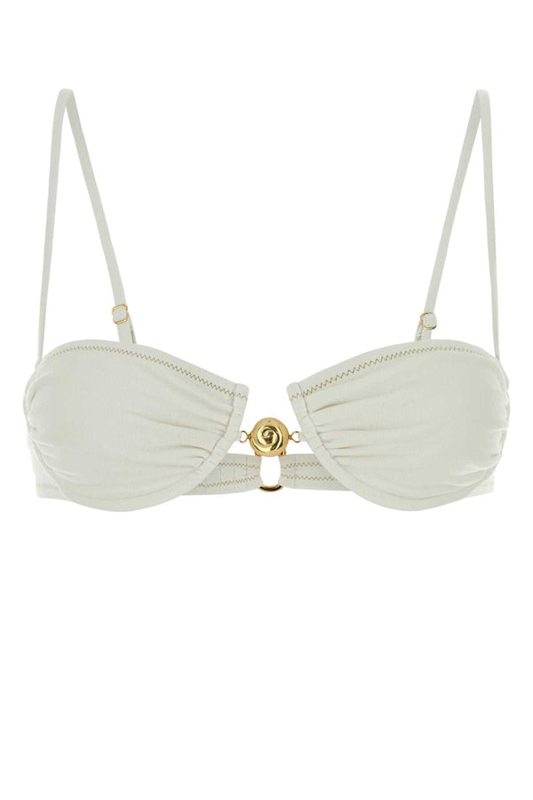 Reina Olga Exterior: 88% Recycled nylon bikini top in white