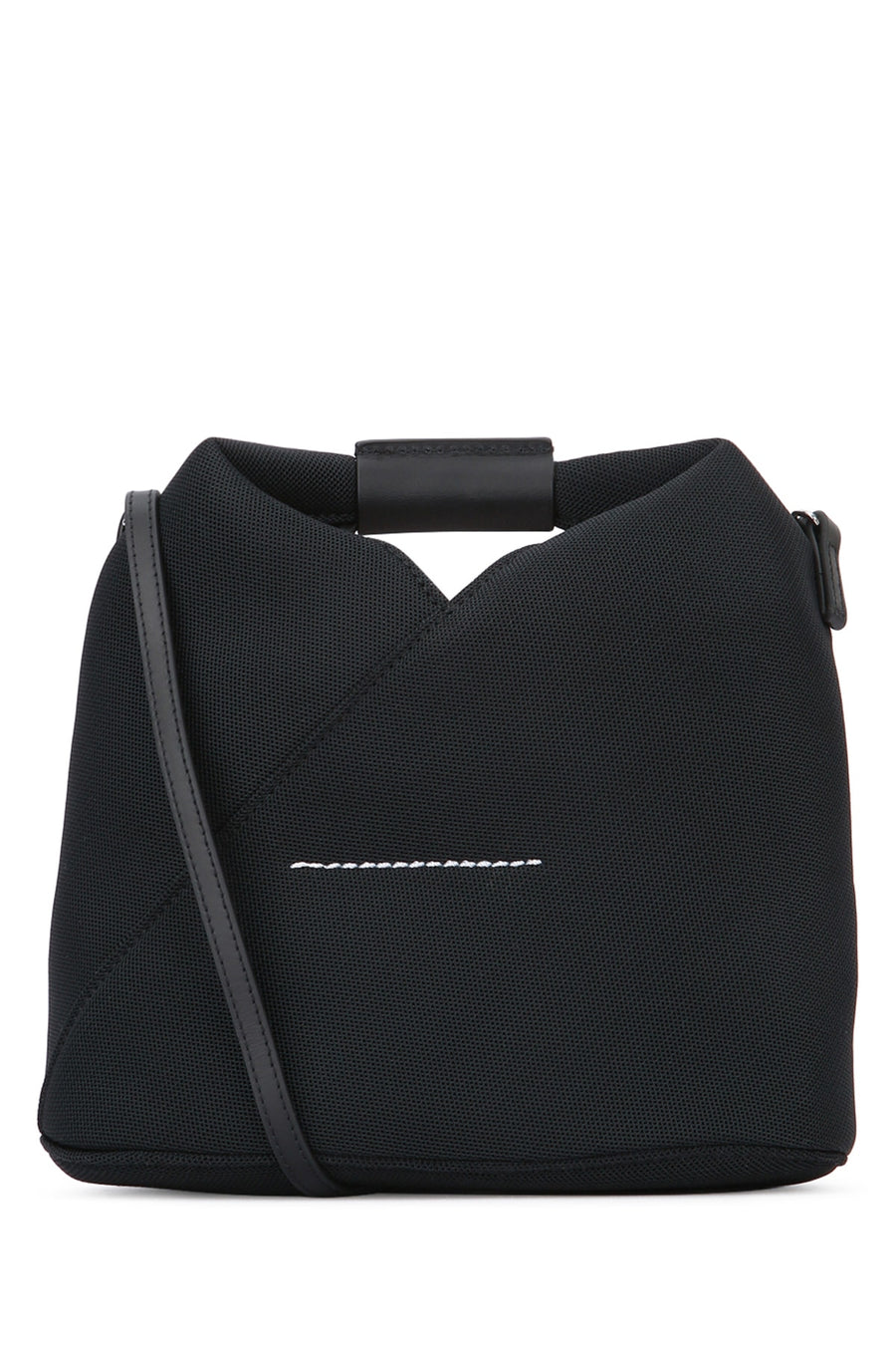 Mm6 Kids Crossbody 100% polyester with polyester-based textile blend crossbody bag in black