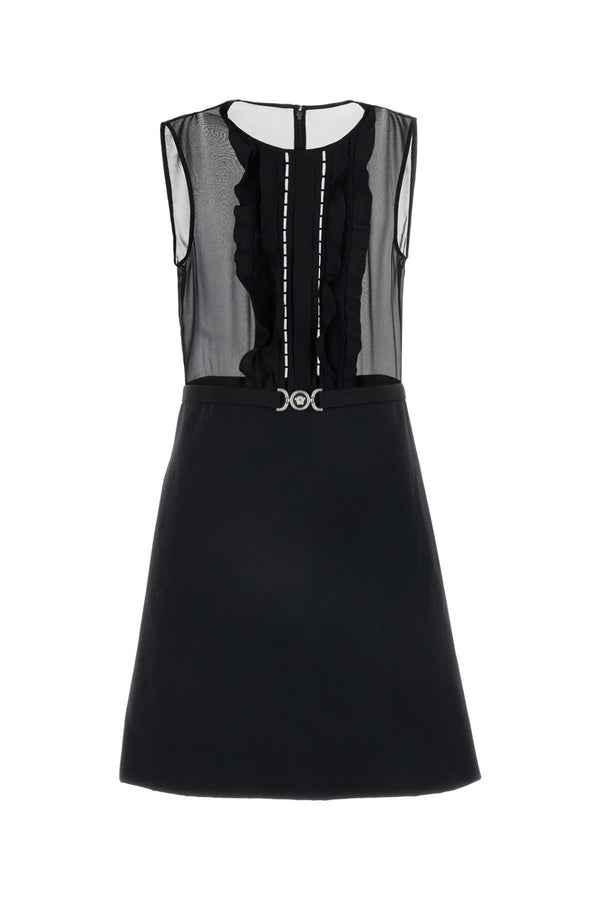 Versace Georgette Exterior: 100% Silk; Lining: 100% Fabric dress in black