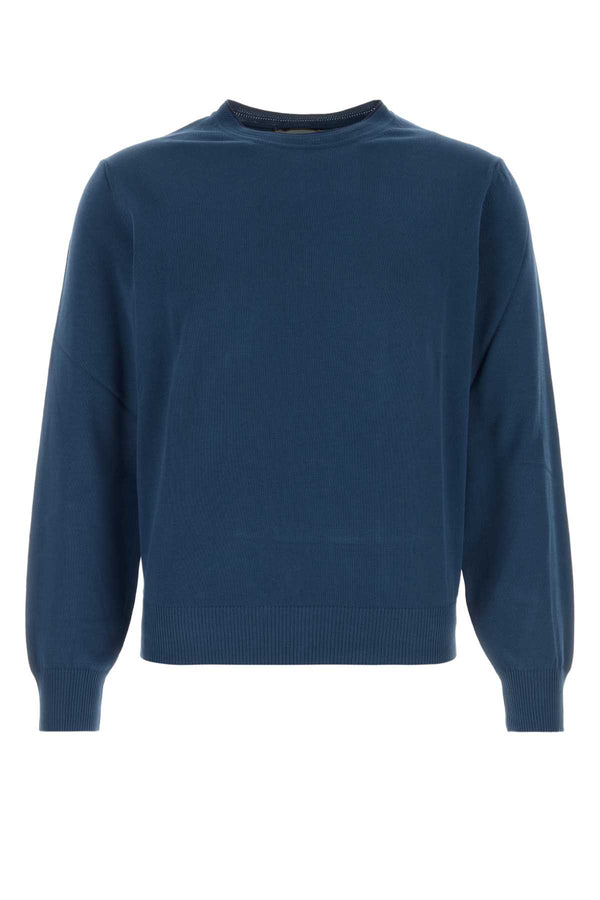 Canali Manica 100% Cotton sweater in navy