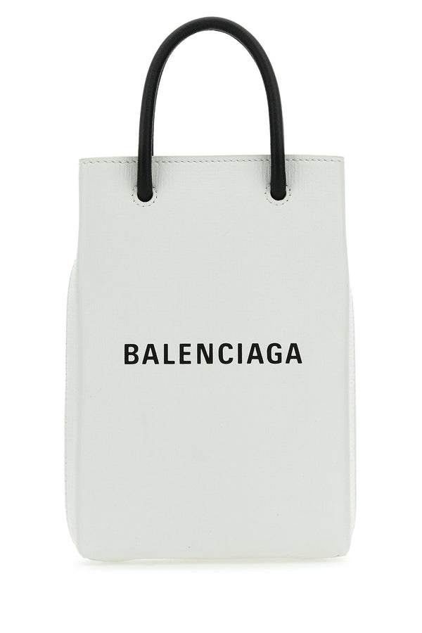 Balenciaga Squared calf leather tote bag in white