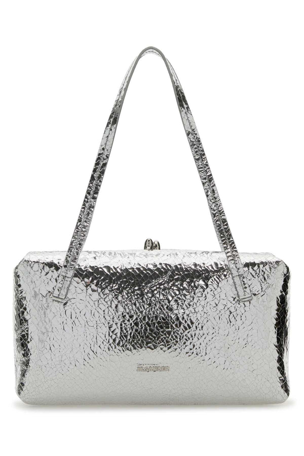 Jil Sander Pillow 100% Sheepskin nappa leather shoulder bag in silver