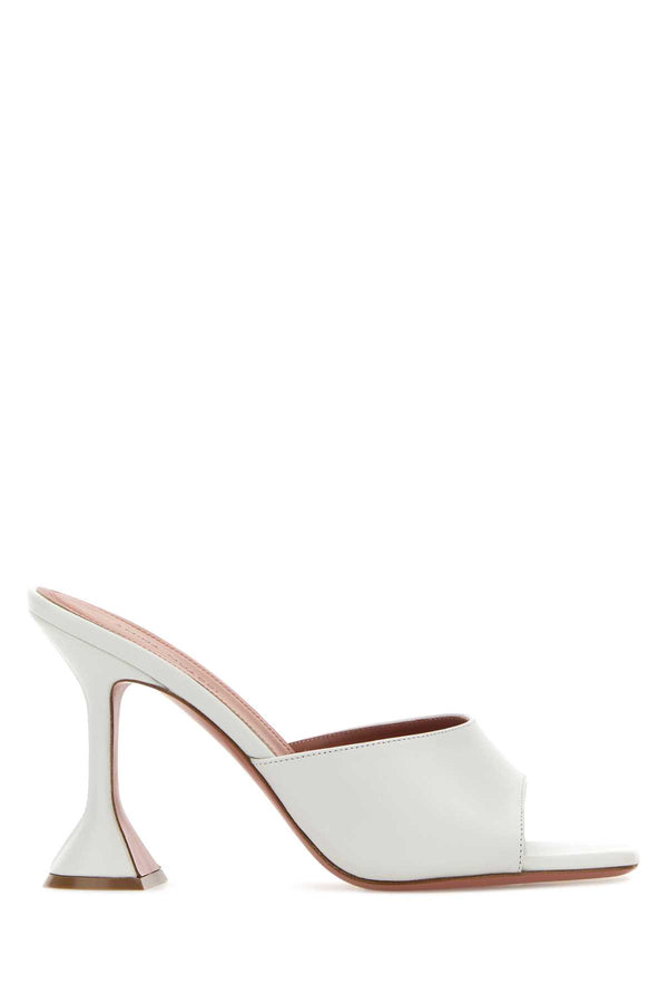Amina Muaddi Exterior: 100% Nappa leather mule slide in white