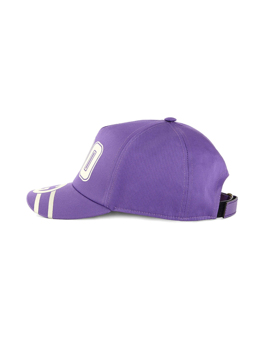 Gg Logo College Baseball Cap Purple Accessories > Beanies & Hats
