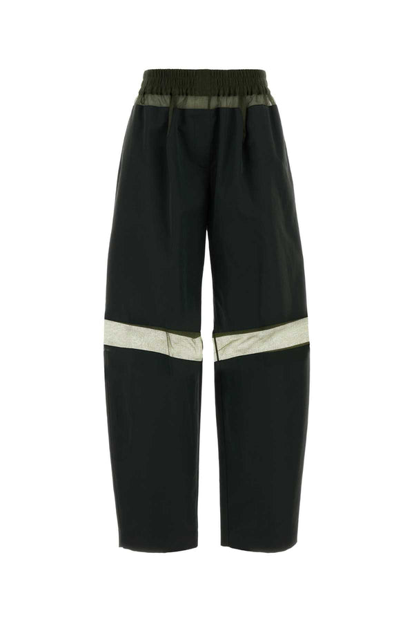 Fendi Exterior 1: 67% Cotton 33% Nylon; Exterior 2: 100% Silk trousers in black