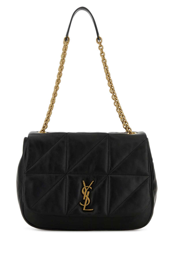 Saint Laurent Jamie Exterior: 100% Lamb; Lining: 100% Cotton; Finishing: Antiqued golden metal shoulder bag in black