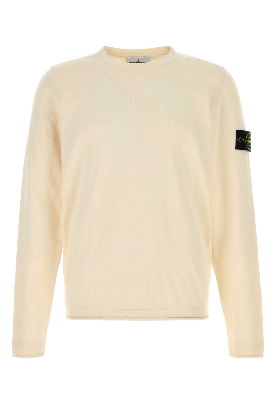 Stone Island Neck 22% Polyamide + 78% Cotton sweater in ivory