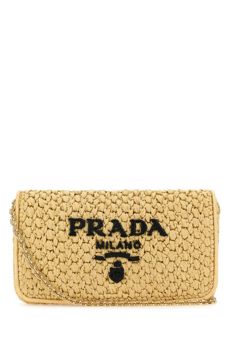 Prada Exterior: 100% Raffia crossbody bag in beige