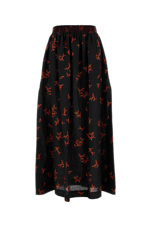 Fendi Coral 100% Linen skirt in black
