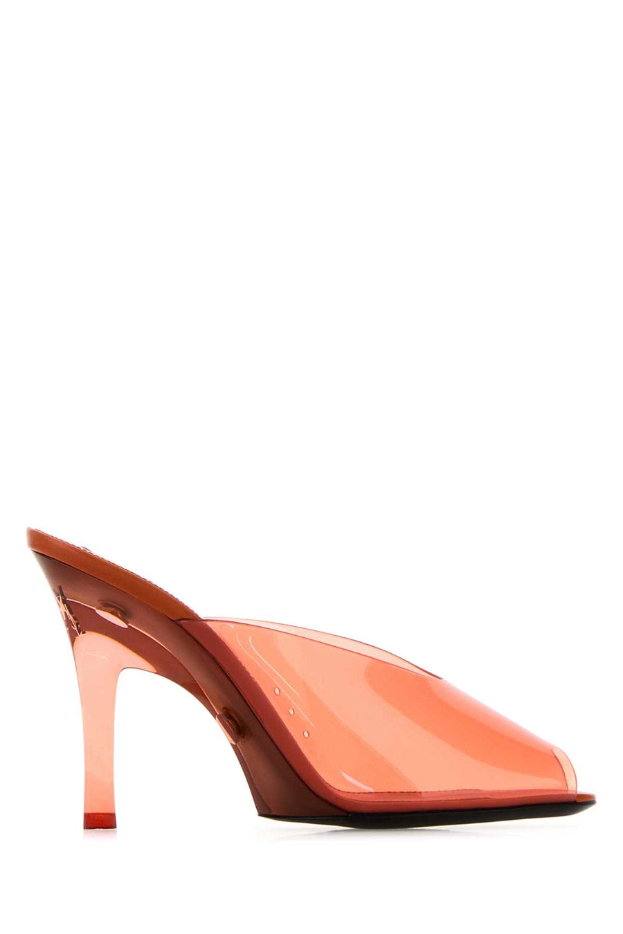 Saint Laurent Amina Exterior: 100% PVC. Interior: 100% PVC mule in orange