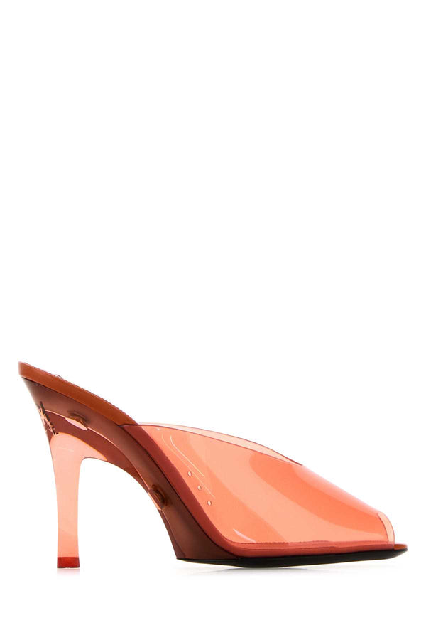 Saint Laurent Amina Exterior: 100% PVC. Interior: 100% PVC mule in orange