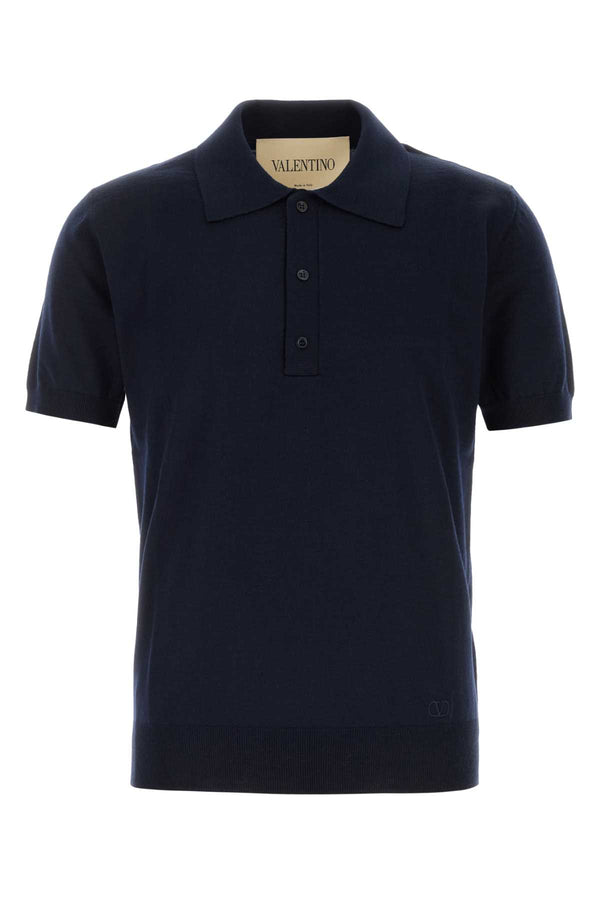 Valentino Garavani Maglia Wool 100% polo shirt in navy
