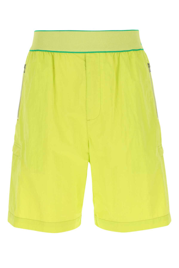 Bottega Veneta Exterior: 100% Nylon cargo shorts in yellow